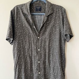 Men’s floral Abercrombie, green, short sleeve button down